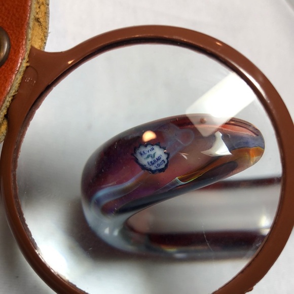 Signed Hand Blown Art Glass Swirl Cuff Bracelet - Picture 9 of 9